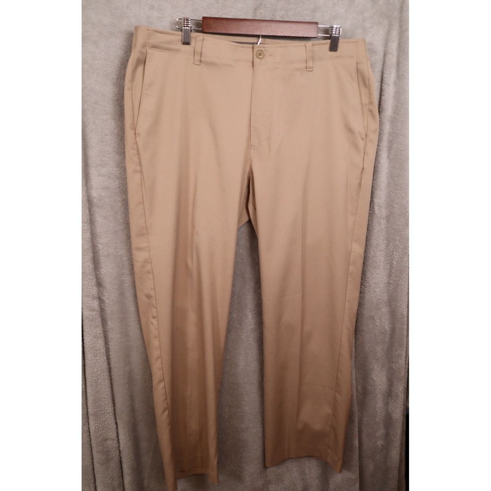 Pro Tour Mens Tan Khaki Flat Front Golf Pants Stretch 38x29 RN 31104